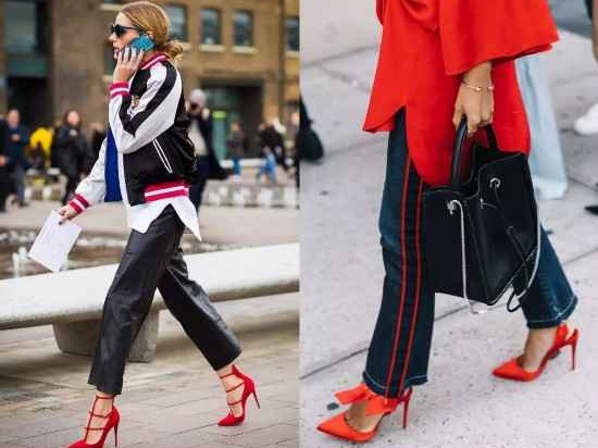 红色凉鞋点亮衣橱 这么穿时髦又显白